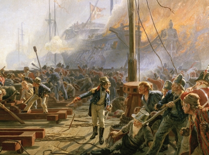 Billedet forestiller den kun 17-årige Peter Willemoes ombord på Flådebatteri nr. 1. under Slaget på Reden i 1801 og er malet af Christian Mølbech. Billedet forestiller den kun 17-årige Peter Willemoes ombord på Flådebatteri nr. 1. under Slaget på Reden i 1801 og er malet af Christian Mølbech.